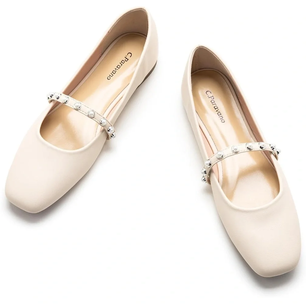 NWT C.Paravano Leather Ballet Flats - Picture 1 of 10